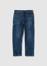 Ovs Slim-Fit Jeans With Five Pockets And ''Varsity'' Print